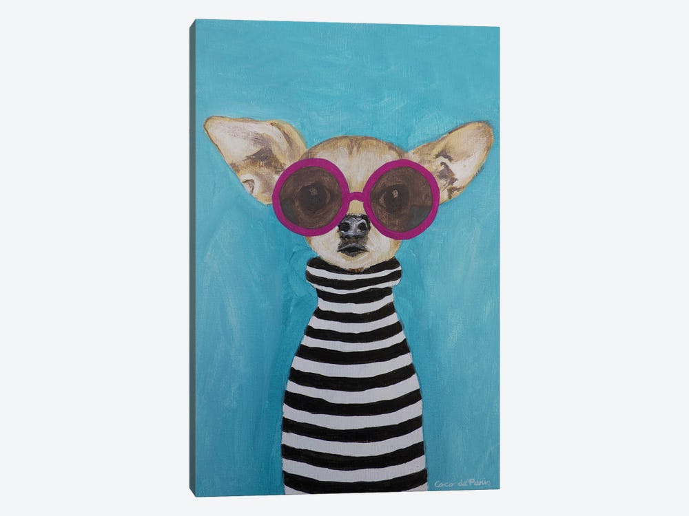 Stripey Chihuahua by Coco de Paris 1-piece Art Print