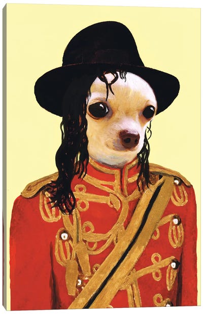 Michael Jackson Chihuahua Canvas Art Print - 70s-80s Collection