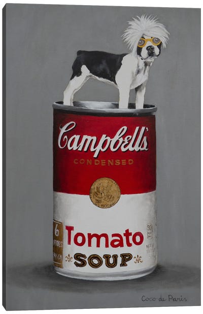 Pop Art Bulldog Canvas Art Print - Soup Art