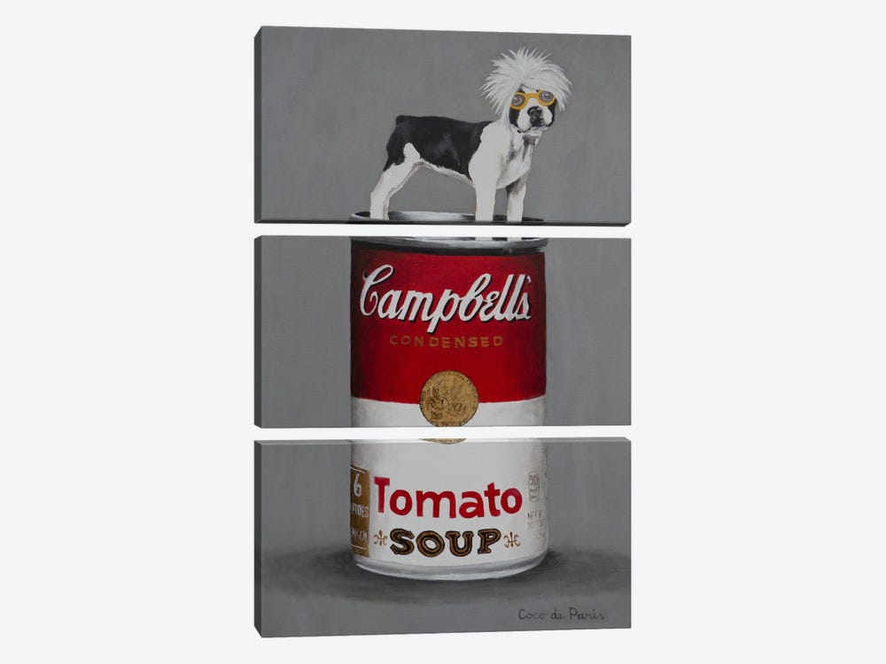 Pop Art Bulldog by Coco de Paris 3-piece Canvas Art Print