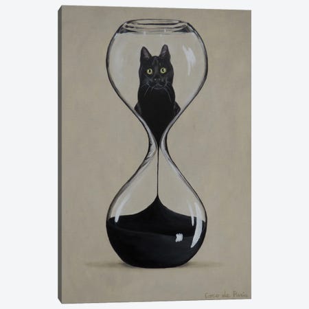 Hourglass Cat Canvas Print #COC554} by Coco de Paris Art Print