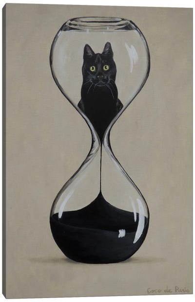 Hourglass Cat Canvas Art Print - Coco de Paris