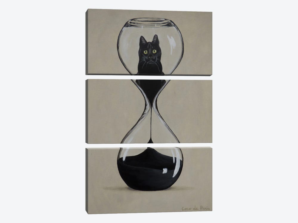 Hourglass Cat by Coco de Paris 3-piece Canvas Wall Art