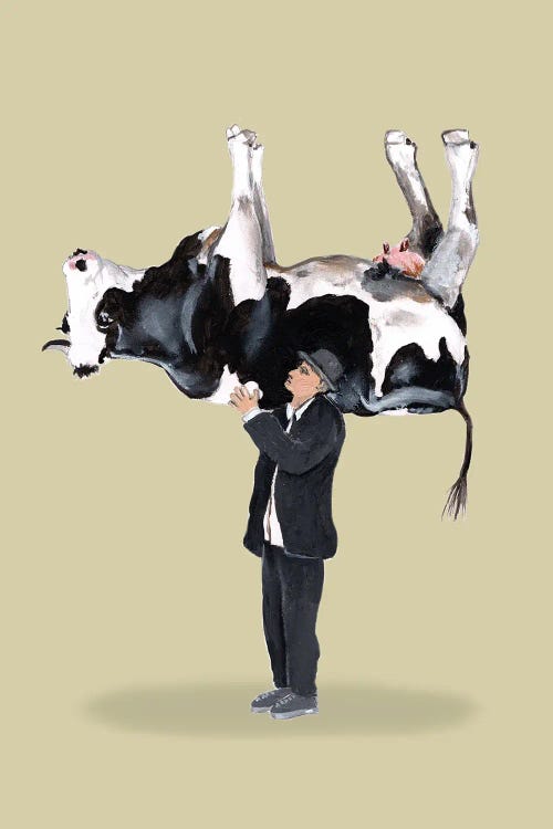 Carrying A Cow by Coco de Paris wall art