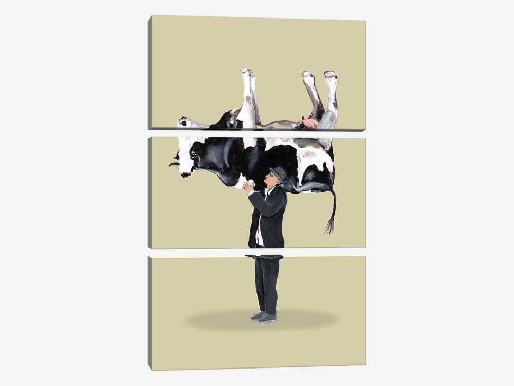 Carrying A Cow by Coco de Paris 3-piece Art Print