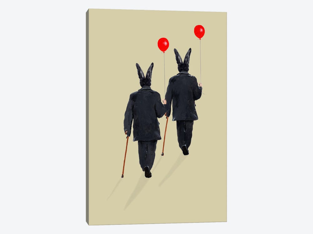 Rabbits Walking With Balloons by Coco de Paris 1-piece Canvas Artwork