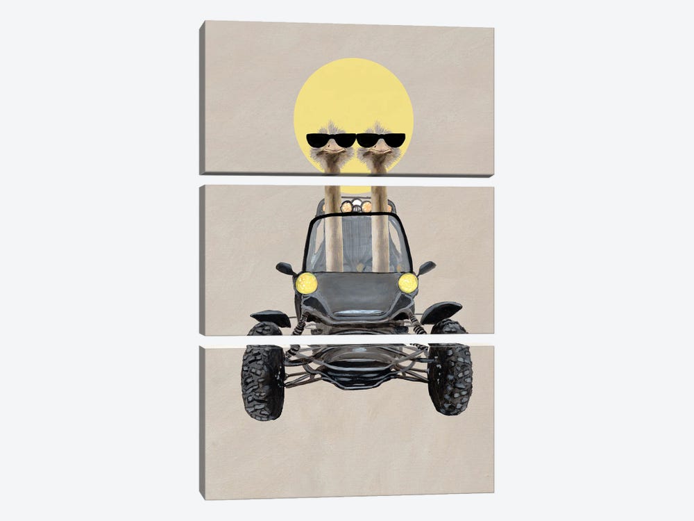 Osteriches In Dunebuggy by Coco de Paris 3-piece Art Print