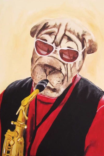 Saxophones: Musician Dog by Coco de Paris
