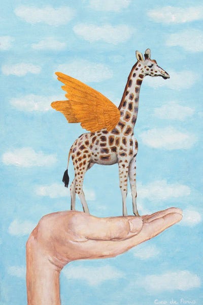 Animal Lover: Giraffe With Golden Wings by Coco de Paris