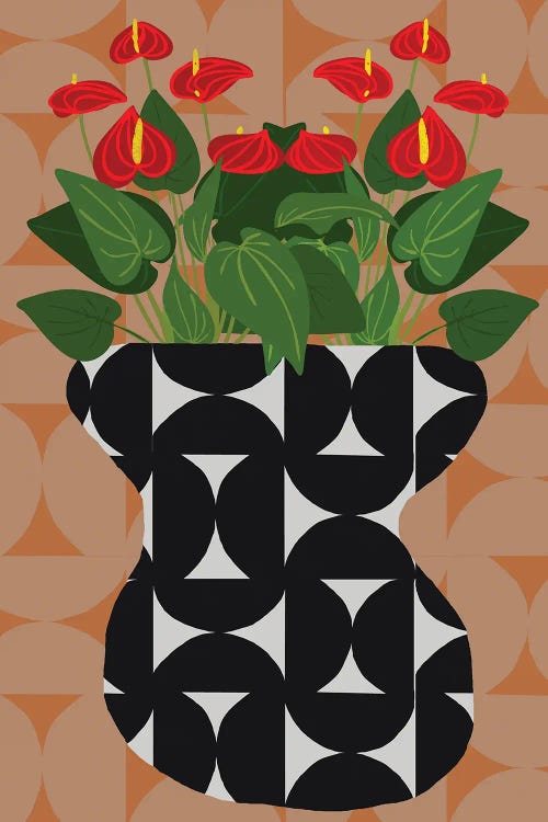 Green Plant Retro Style VII by Coco de Paris canvas print