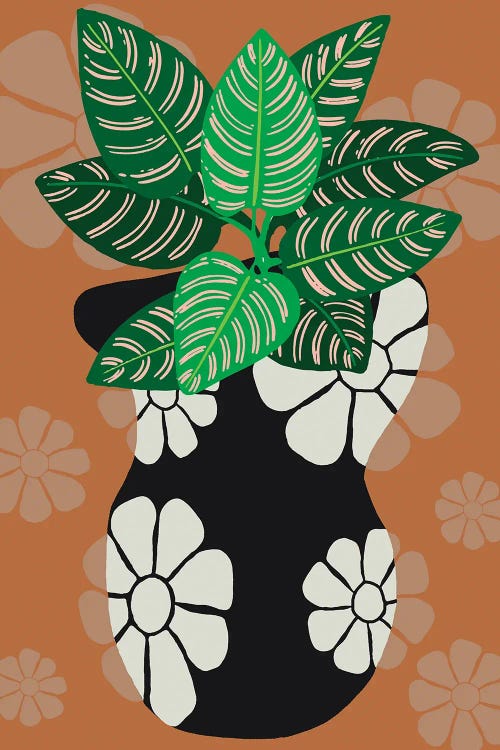 Green Plant Retro Style VIII