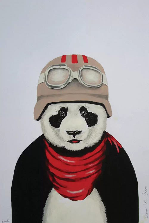 Panda With Helmet by Coco de Paris wall art