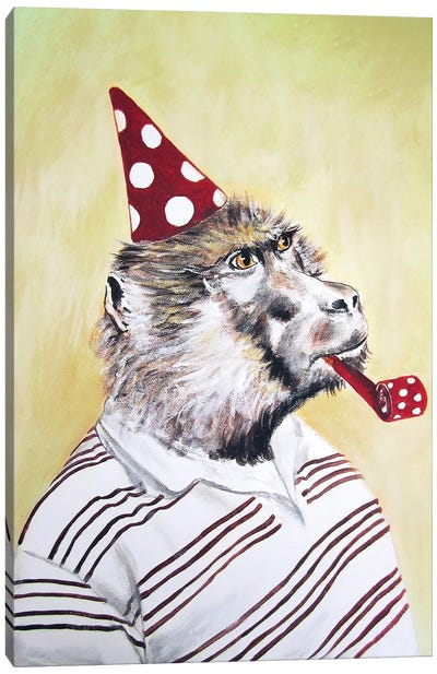 Party Gorilla Canvas Art Print - Humor Art