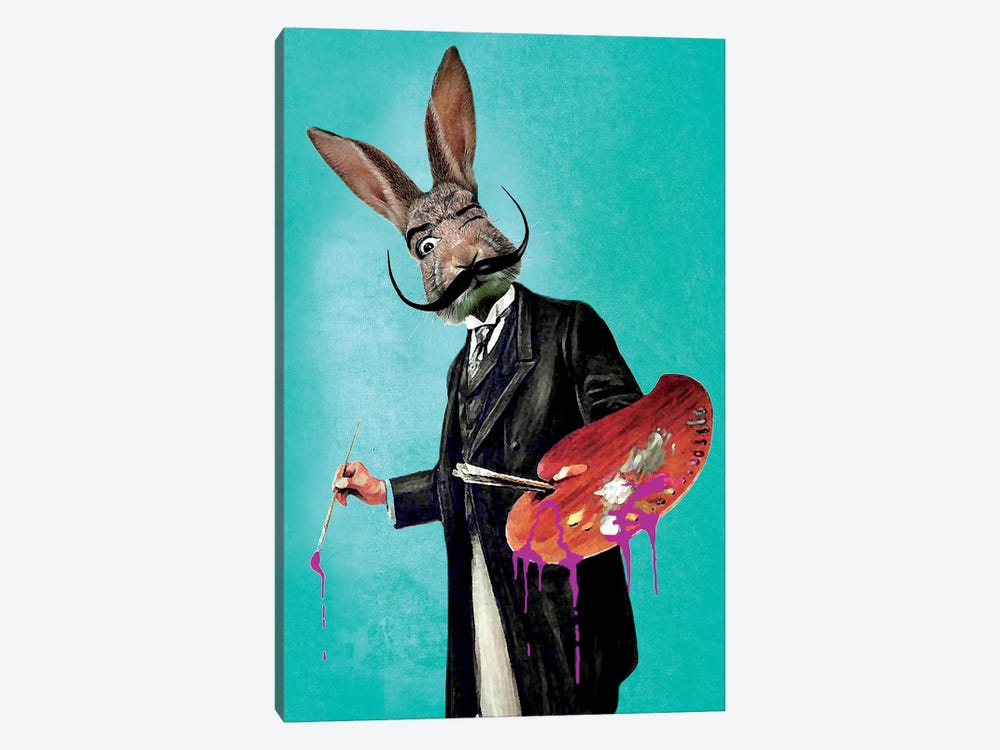 Rabbit Painter by Coco de Paris 1-piece Canvas Print