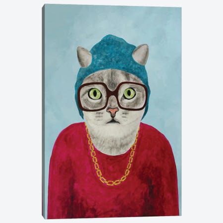 Rapper Cat Canvas Print #COC67} by Coco de Paris Canvas Print