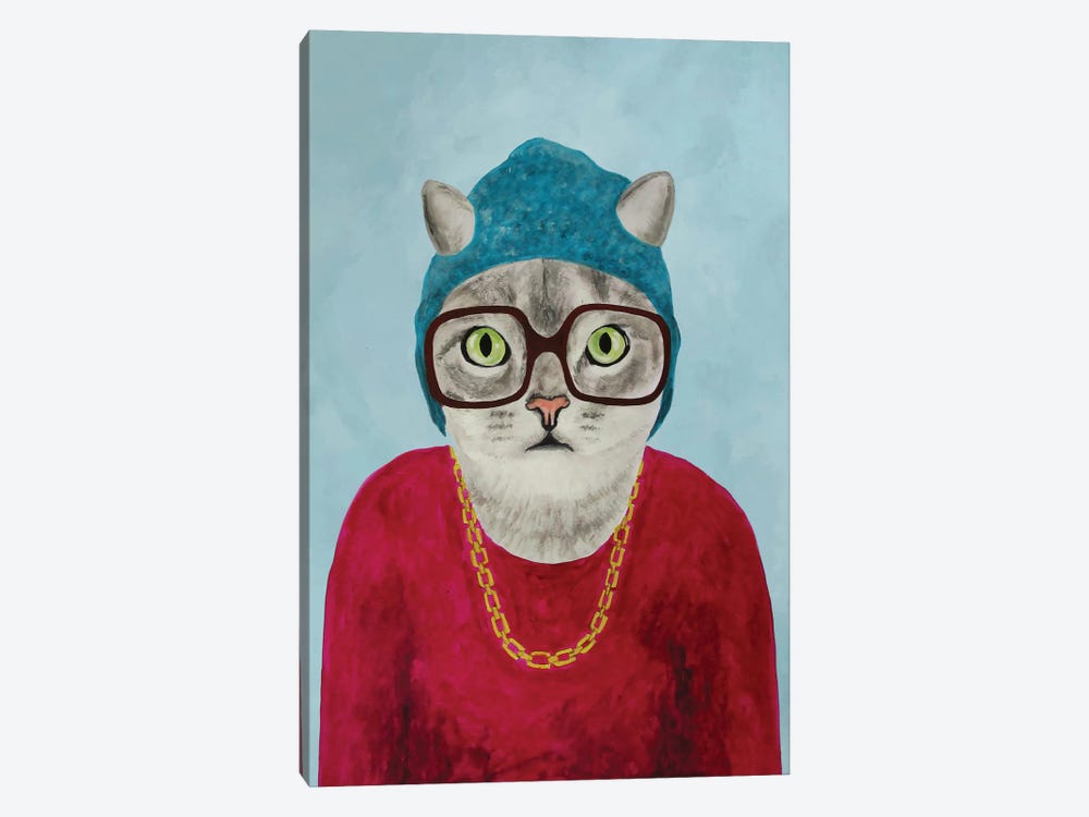 Rapper Cat by Coco de Paris 1-piece Canvas Print