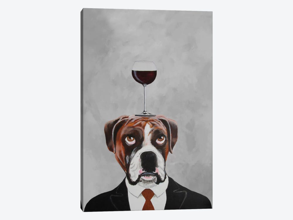 Boxer With Wineglass by Coco de Paris 1-piece Canvas Art