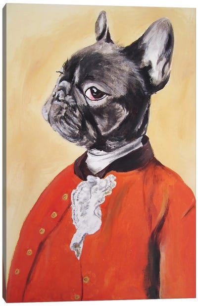 Sir Bulldog Canvas Art Print - French Bulldog Art