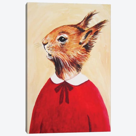 Squirrel Girl Canvas Print #COC75} by Coco de Paris Canvas Artwork