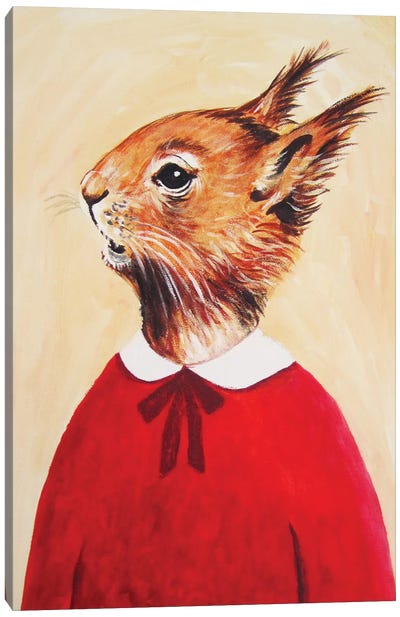 Squirrel Girl Canvas Art Print - Rodent Art