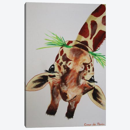 Upside Down Giraffe Canvas Print #COC78} by Coco de Paris Canvas Art Print