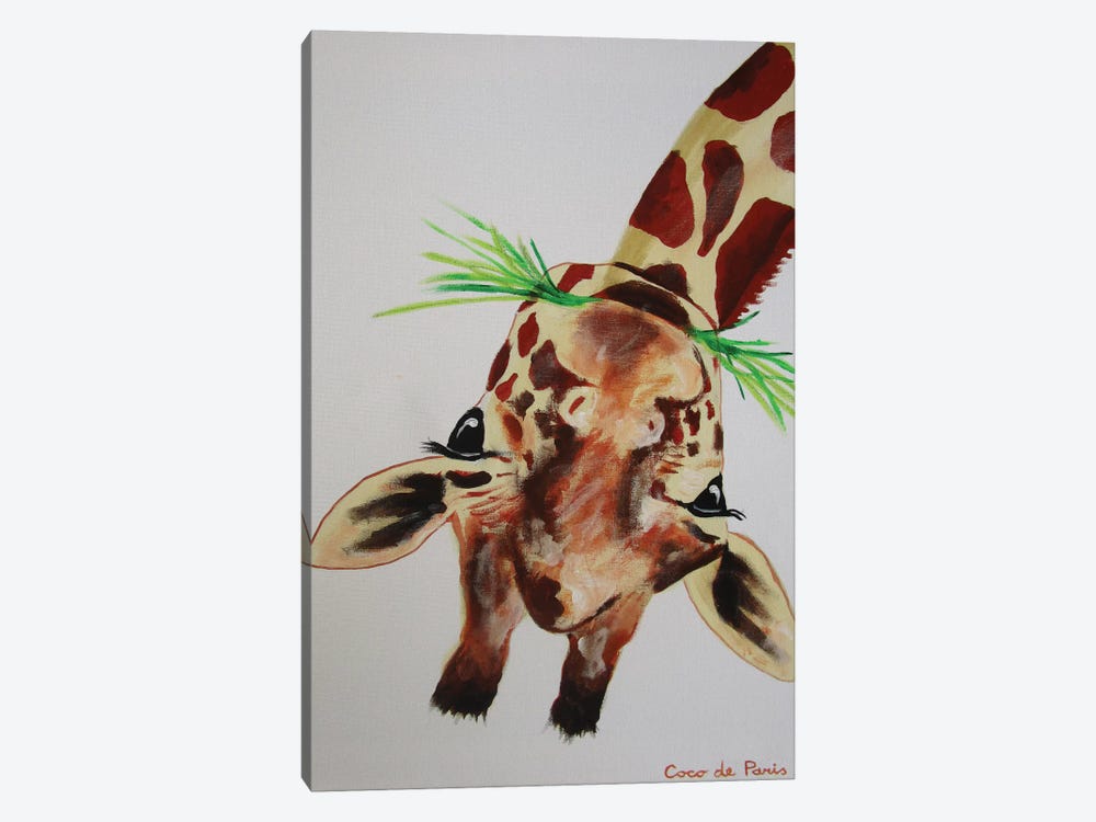 Upside Down Giraffe by Coco de Paris 1-piece Canvas Art Print