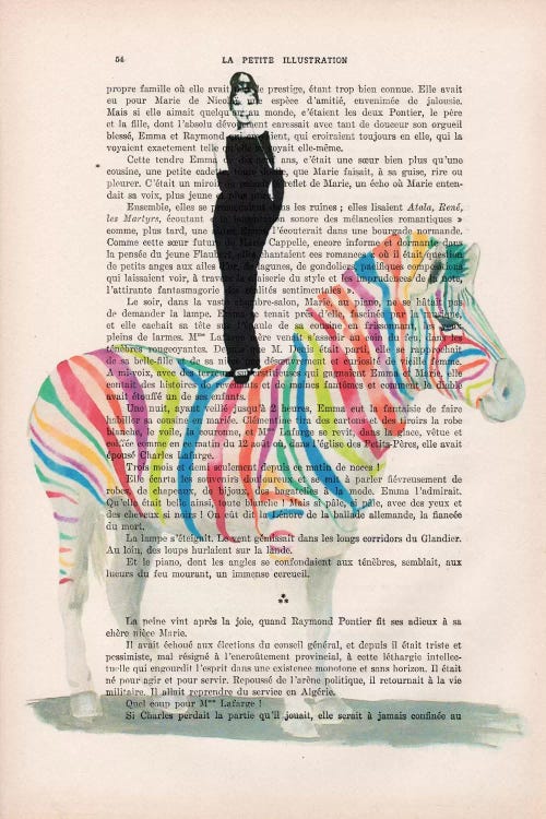 Audrey Hepburn On Rainbow Zebra