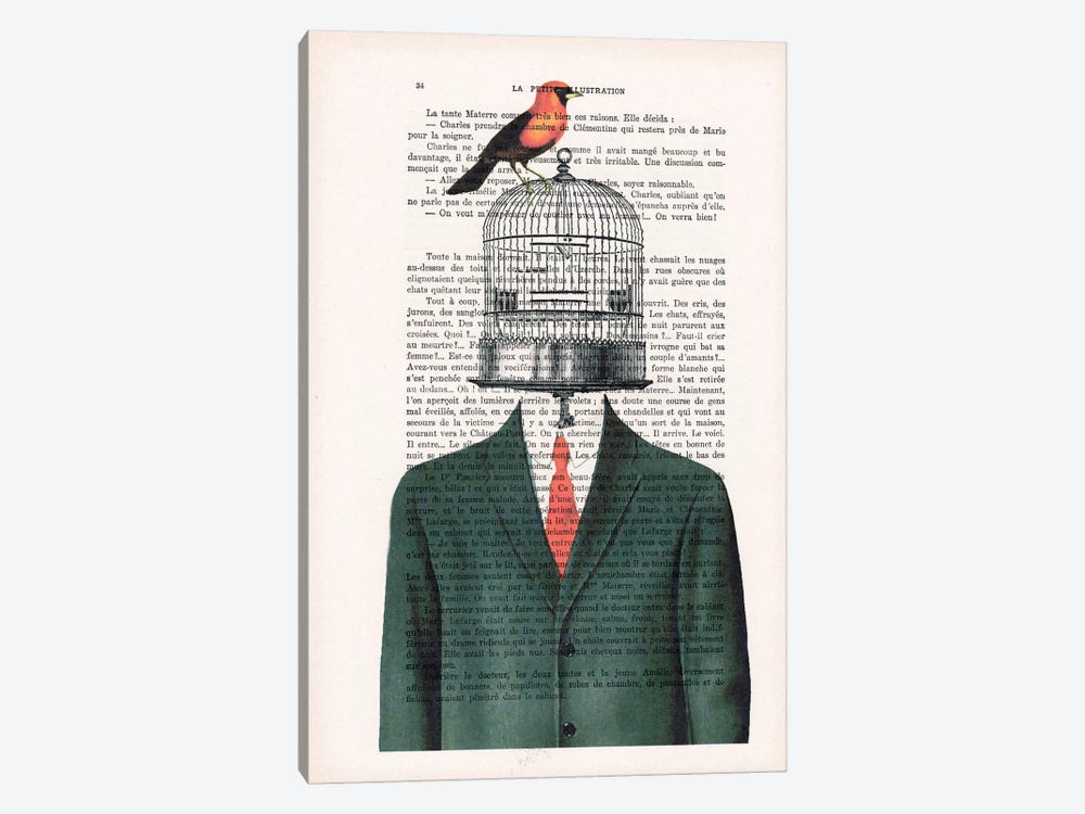 Birdcage Man by Coco de Paris 1-piece Canvas Print