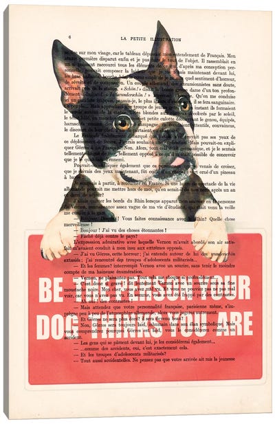 Boston Terrier With Message Canvas Art Print