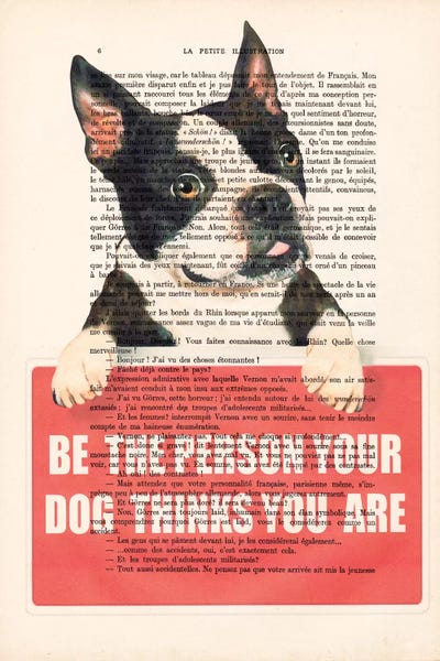 Terriers: Boston Terrier With Message by Coco de Paris