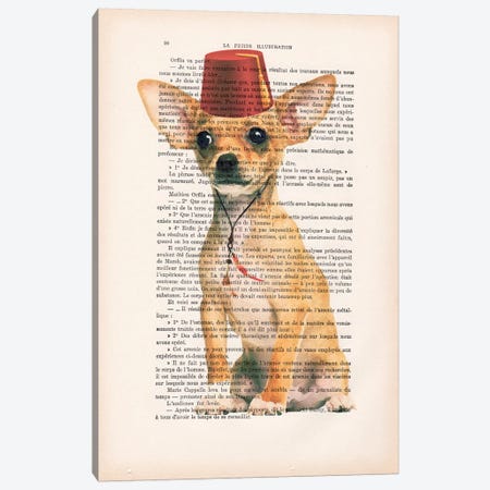 Chihuahua With Fez Canvas Print #COC85} by Coco de Paris Canvas Print