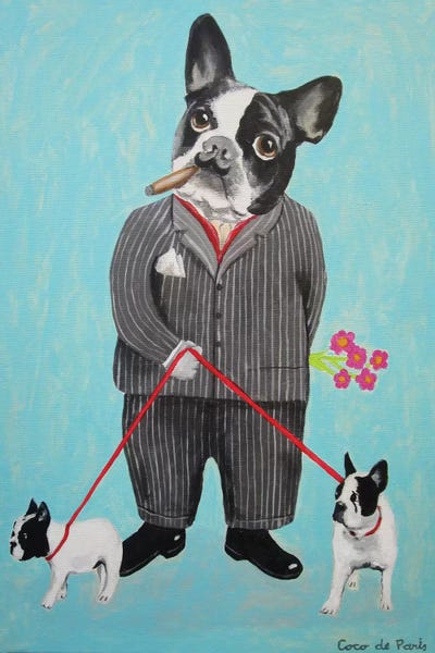 French Bulldogs: Bulldog Dog Walker by Coco de Paris
