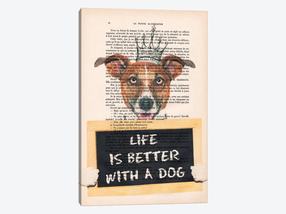 Doggy With A Message by Coco de Paris 1-piece Canvas Wall Art