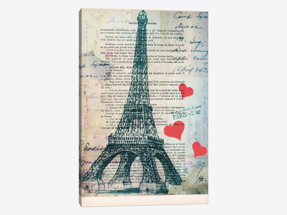 Eiffel Tower Love by Coco de Paris 1-piece Canvas Art Print