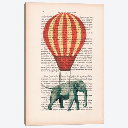 Elephant With Air Balloon Canvas Print #COC94} by Coco de Paris Canvas Art