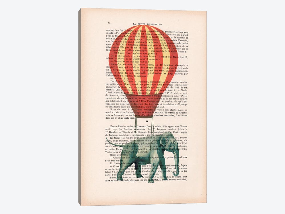 Elephant With Air Balloon by Coco de Paris 1-piece Art Print
