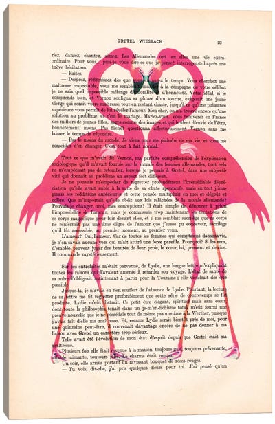 Flamingo Heart Canvas Art Print - Tropical Décor