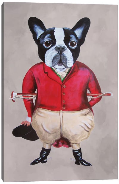 Bulldog Horse Driver Canvas Art Print - French Bulldog Art