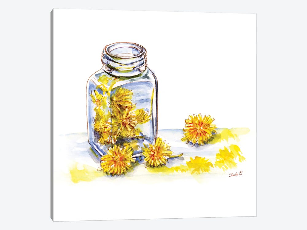 Painting With Dandelions by Charlie O'Shields 1-piece Canvas Art