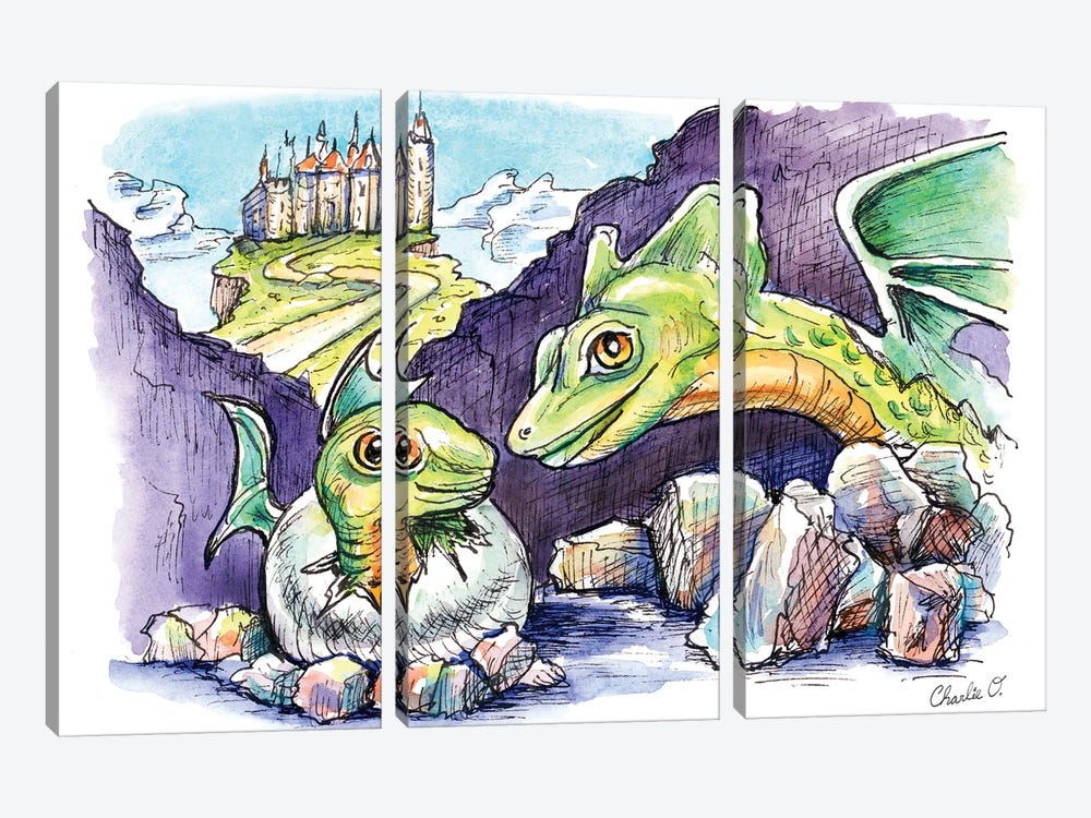 Dragon Dreams by Charlie O'Shields 3-piece Canvas Artwork
