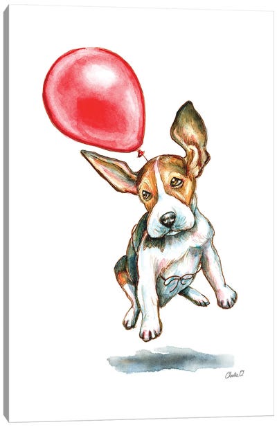Floating Away Canvas Art Print - Beagle Art