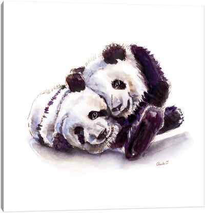 Giant Panda Love Canvas Art Print - Panda Art