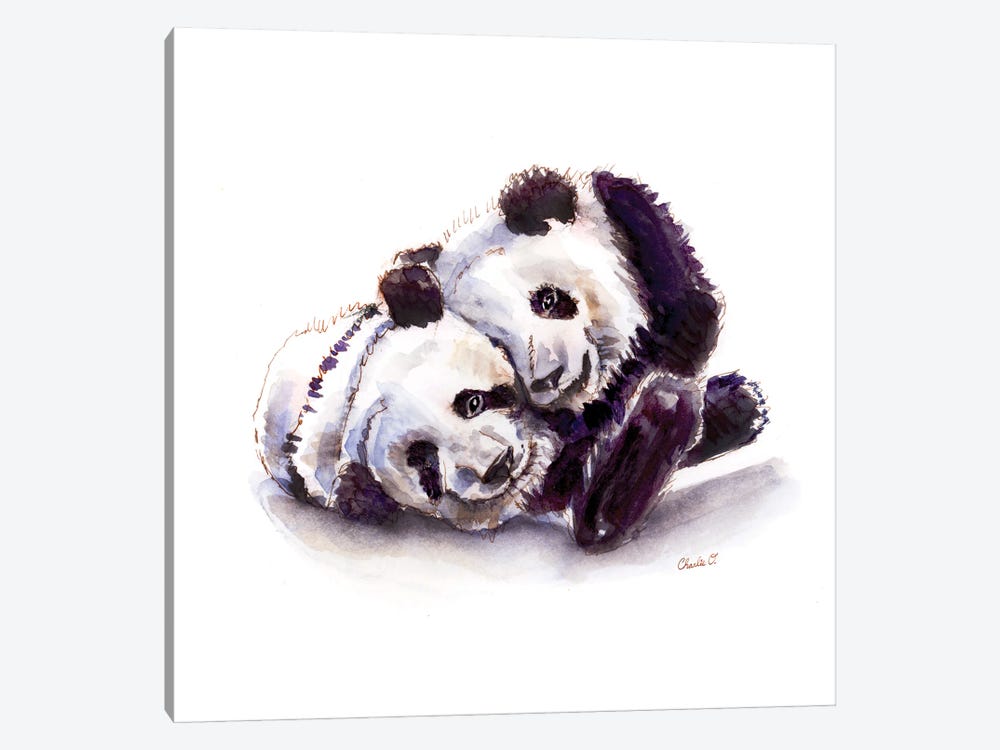 Giant Panda Love by Charlie O'Shields 1-piece Canvas Art Print