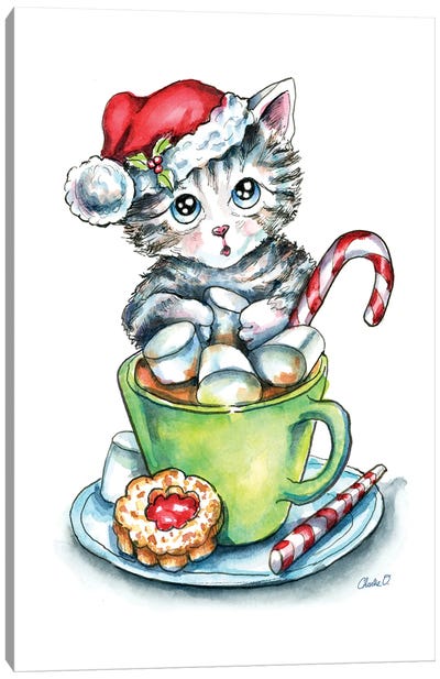 Holiday Wonder Canvas Art Print - Kitten Art