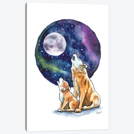 Howling At The Moon Canvas Print #COI37} by Charlie O'Shields Canvas Art