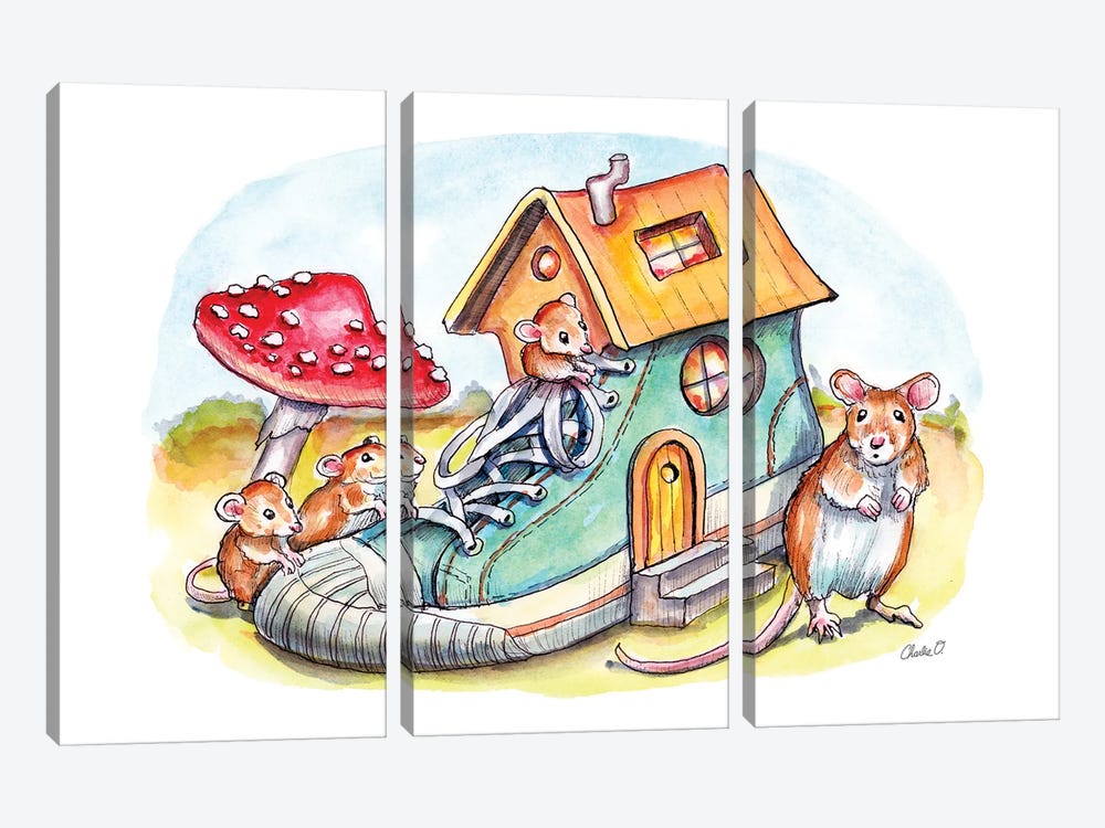Living In A Shoe by Charlie O'Shields 3-piece Canvas Wall Art