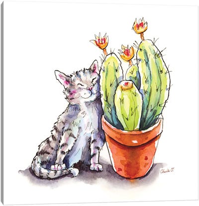 Loving Spring Canvas Art Print - Kitten Art