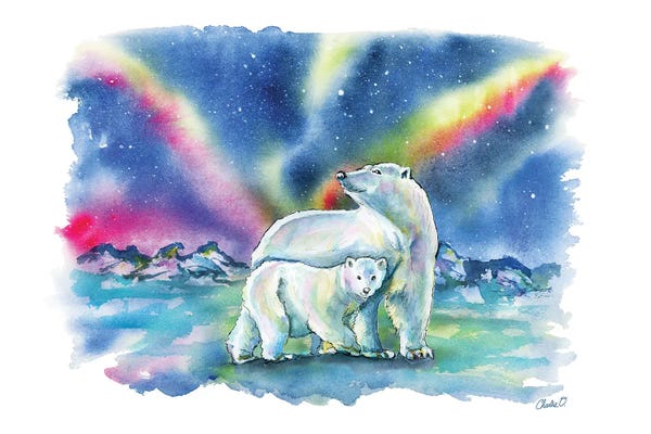 Polar Bears: Northern Lights by Charlie O'Shields