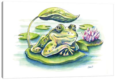 Pond Life Canvas Art Print - Frog Art