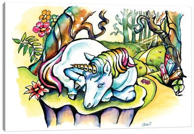 A Little Unicorn Canvas Art Print - Unicorn Art